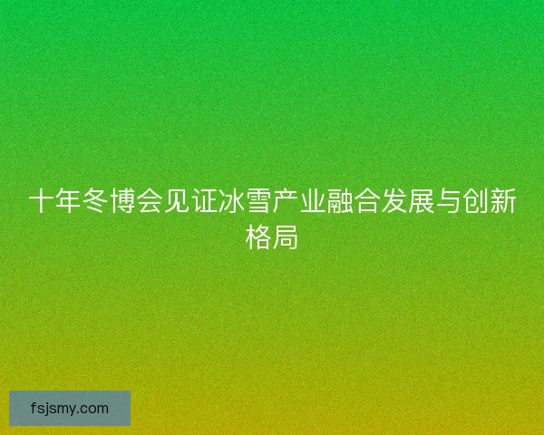 十年冬博会见证冰雪产业融合发展与创新格局 十年冬博会见证冰雪产业融合发展与创新格局